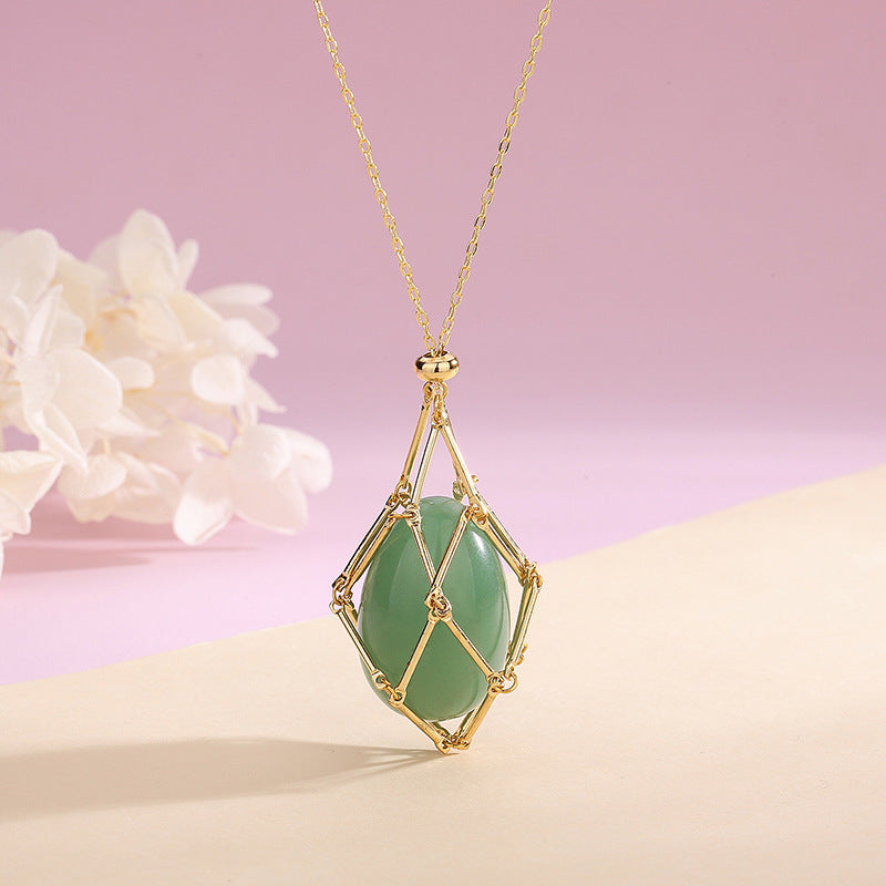 New Natural Energy Crystal Pendant Ins Niche Design Valentine's Day Bag Bag Peace Necklace