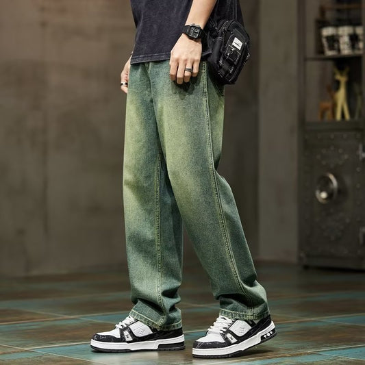 Vintage High‑Street Straight Jeans for Men – Timeless Retro Denim by NYLIXA