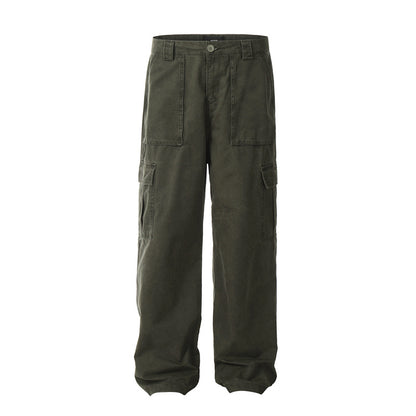 Men’s Vintage Wash Loose Straight-Leg Pants – Retro Streetwear Comfort