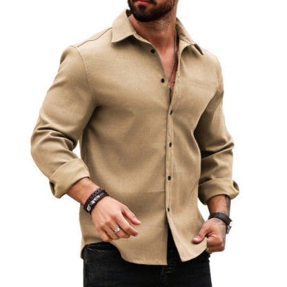 Men’s Cotton-Linen Long-Sleeve Printed Shirt – Breathable & Stylish