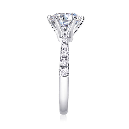 Large Diamond Diamond Ring Luxury Fashion Set Moissanite Silver Ring