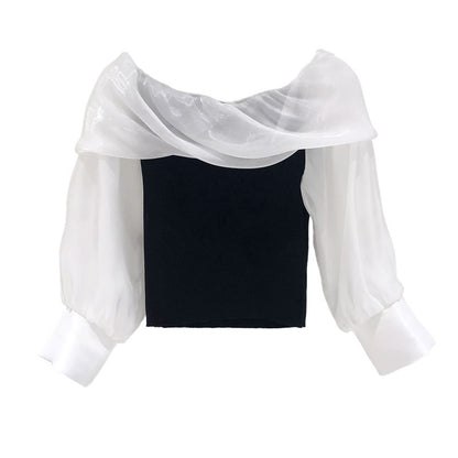 French Pure Desire Off-the-shoulder Knitted Sweater
