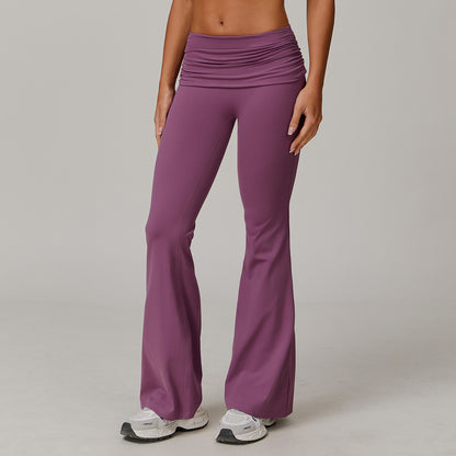 European And American Quick-dry Hip Raise Yoga Pants Nude Feel Casual Wide Leg