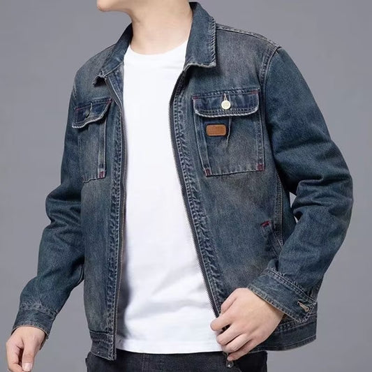 Men’s Slim-Fi­­t Retro Korean Casual Jacket – Trendy Handsome Style Outerwear