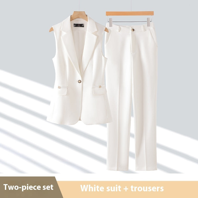 High-end Slim-fit Temperament Professional Vest Two-piece Set