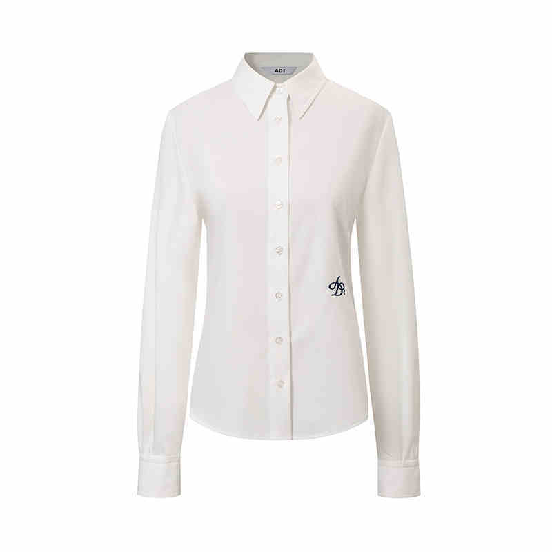 College Style Long Sleeve Shirt Waist-tight Simple Top