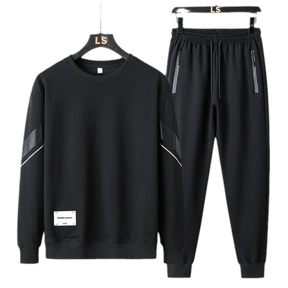 Men’s Casual Round‑Neck Sweater & Sweatpants Set – Soft Lounge Outfit for Fall/Winter