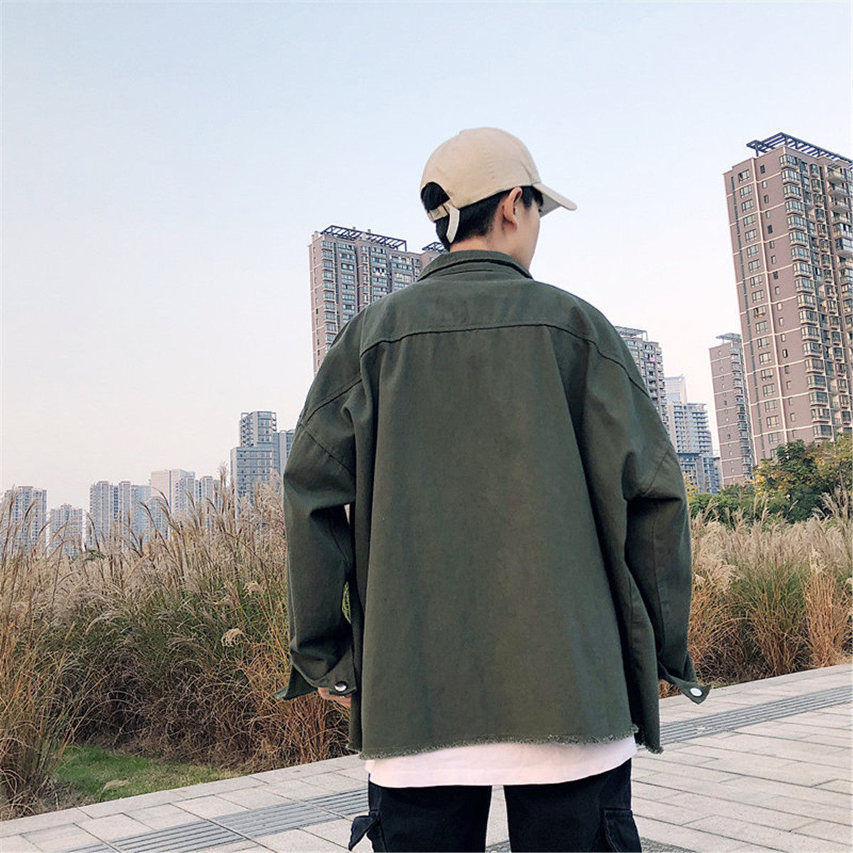 Men’s Korean-Style Loose Casual Jacket – Hong Kong Streetwear-Inspired Shirt Coat