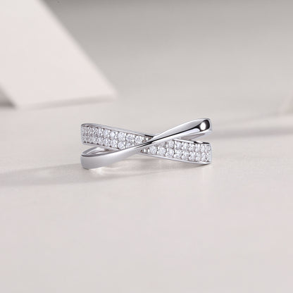 Wrap Around The Diamond Ring Luxury Fashion Set Moissanite Silver Ring