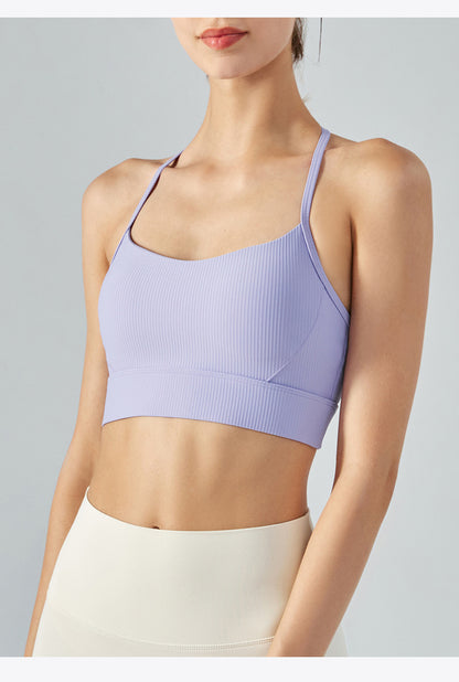 Women's Ribbed Nylon Sports Bra – Gloss Finish | No Steel Ring
