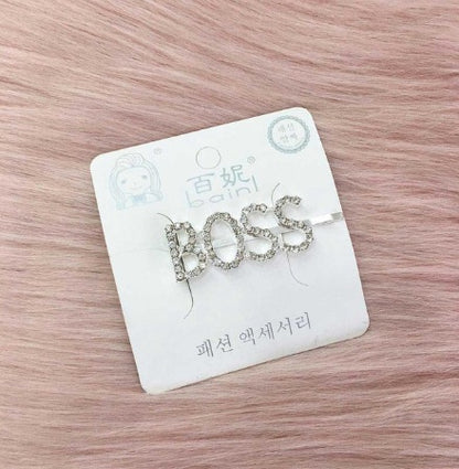 Fashion girls silver plated English alphabet clips trend hair accessories side clips hairpin
