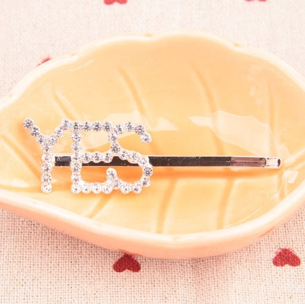 Fashion girls silver plated English alphabet clips trend hair accessories side clips hairpin