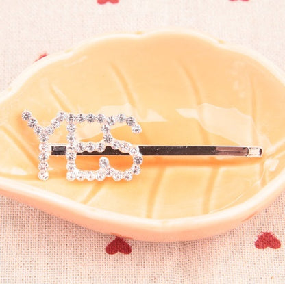 Fashion girls silver plated English alphabet clips trend hair accessories side clips hairpin