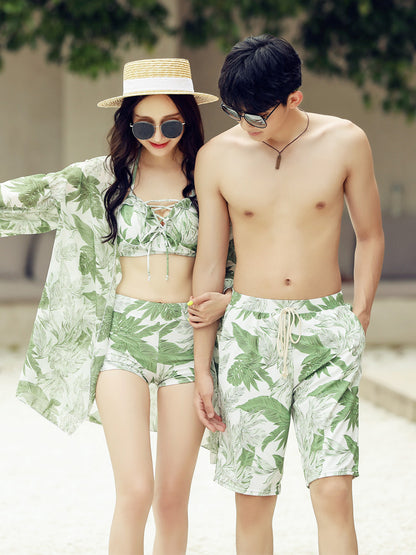 Ginger Swimsuit Men's And Women's Couple's Beach Pants Bikini Suit