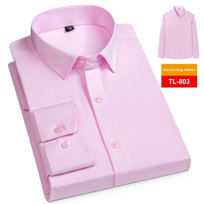Men’s Spring Stretch Long-Sleeve Business Casual Shirt – Slim, Comfortable & Wrinkle-Resistant
