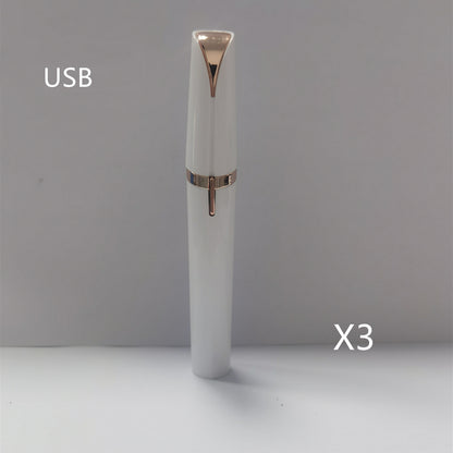 Mini Electric Eyebrow Trimmer Pen – Painless LED Lipstick Hair Remover for Face & Brows