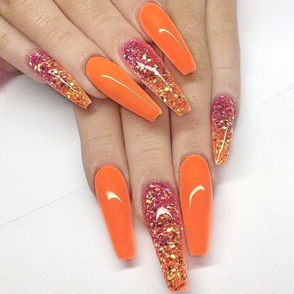 Long Ballet Nails With Flat And Pointed Water Droplets Fake Nails