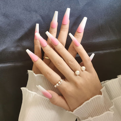 Long Ballet Nails With Flat And Pointed Water Droplets Fake Nails