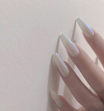 Long Ballet Nails With Flat And Pointed Water Droplets Fake Nails