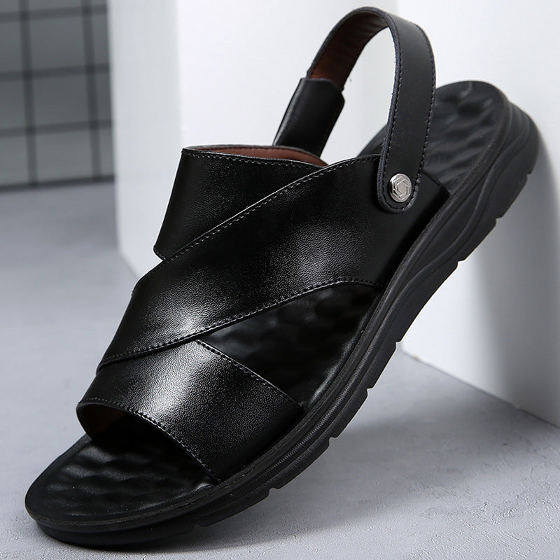Leather Middle-Aged And Elderly Wear Sandals