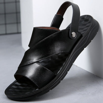 Leather Middle-Aged And Elderly Wear Sandals