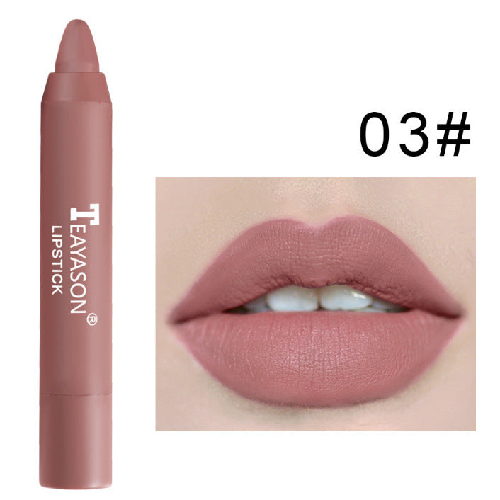 3‑Pack Matte Velvet Lipstick Crayons – Bean‑Paste & Milk‑Tea Shades for Everyday Glam