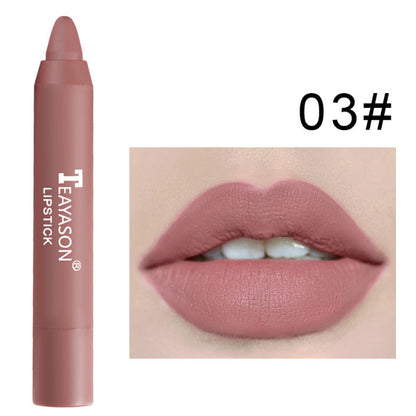3‑Pack Matte Velvet Lipstick Crayons – Bean‑Paste & Milk‑Tea Shades for Everyday Glam
