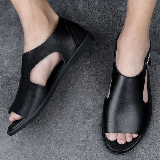 Men's Top Layer Cowhide Business Casual Sandals