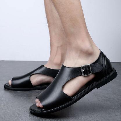 Men's Top Layer Cowhide Business Casual Sandals