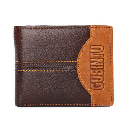 GUBINTU Men’s Genuine Cow Leather Wallet – Western Style Bifold