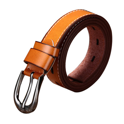 Automatic buckle two layer belt fashion leisure alloy