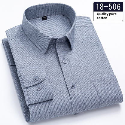 Men’s Solid-Color Long-Sleeve Pocket Business Shirt – Lightweight and Sleek