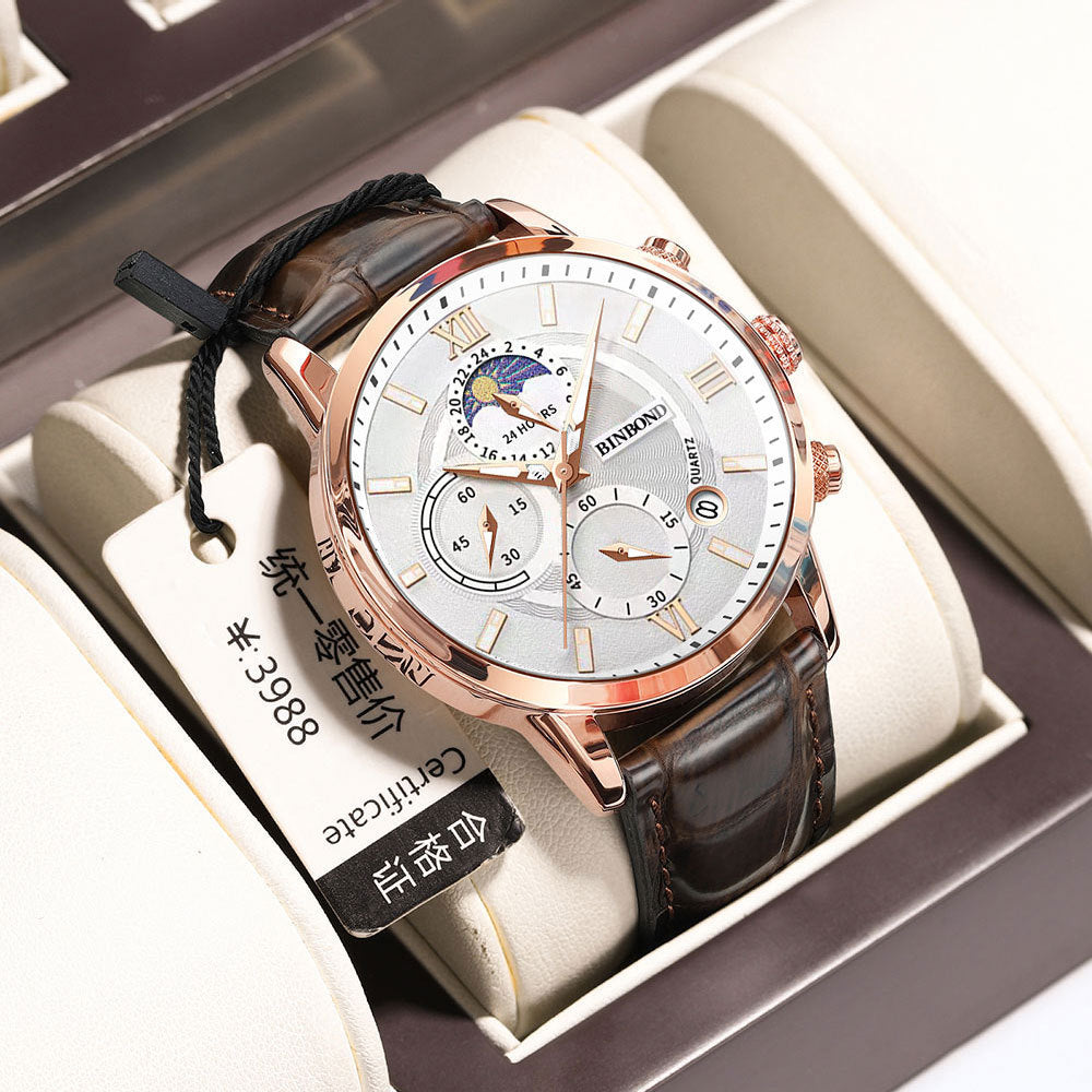 BINBOND Men’s Luxury Chronograph Watch – Elegance in Every Second