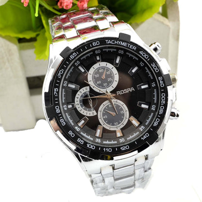 Men’s Sport Style Quartz Watch – Stylish Alloy Strap, Round Dial