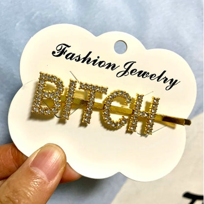 Fashion girls silver plated English alphabet clips trend hair accessories side clips hairpin