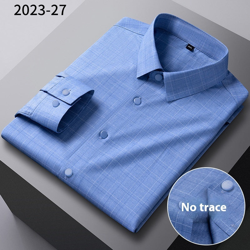 Men’s Seamless Bamboo-Fiber Striped Shirt – Lightweight Luxury & Breathable Comfort