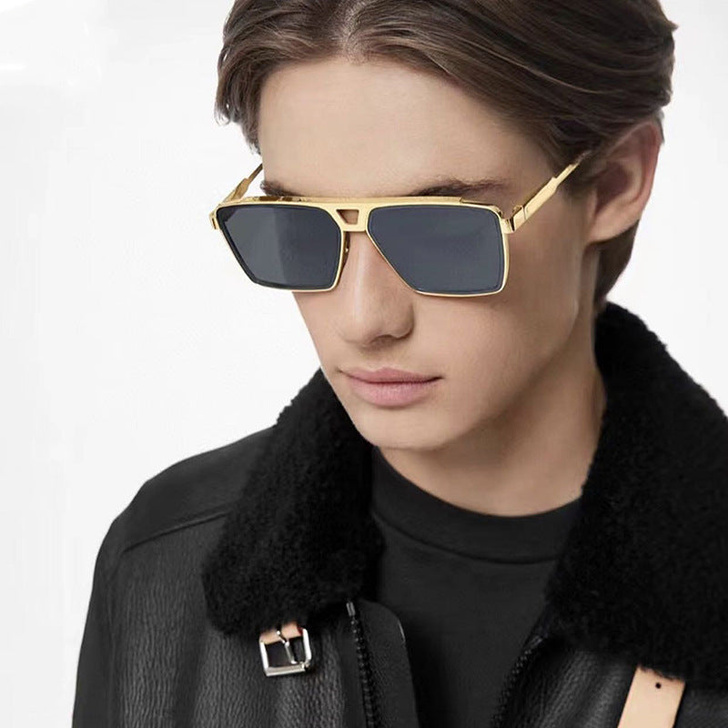 Men’s Square Frame Sunglasses – Full Frame, UV Protection, Trendy Outdoor Eyewear
