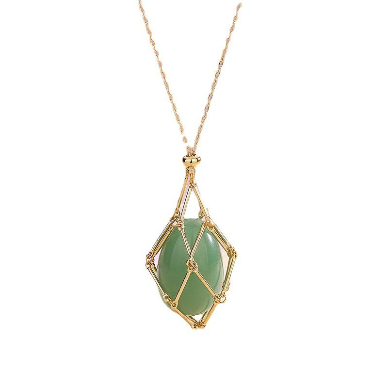 New Natural Energy Crystal Pendant Ins Niche Design Valentine's Day Bag Bag Peace Necklace