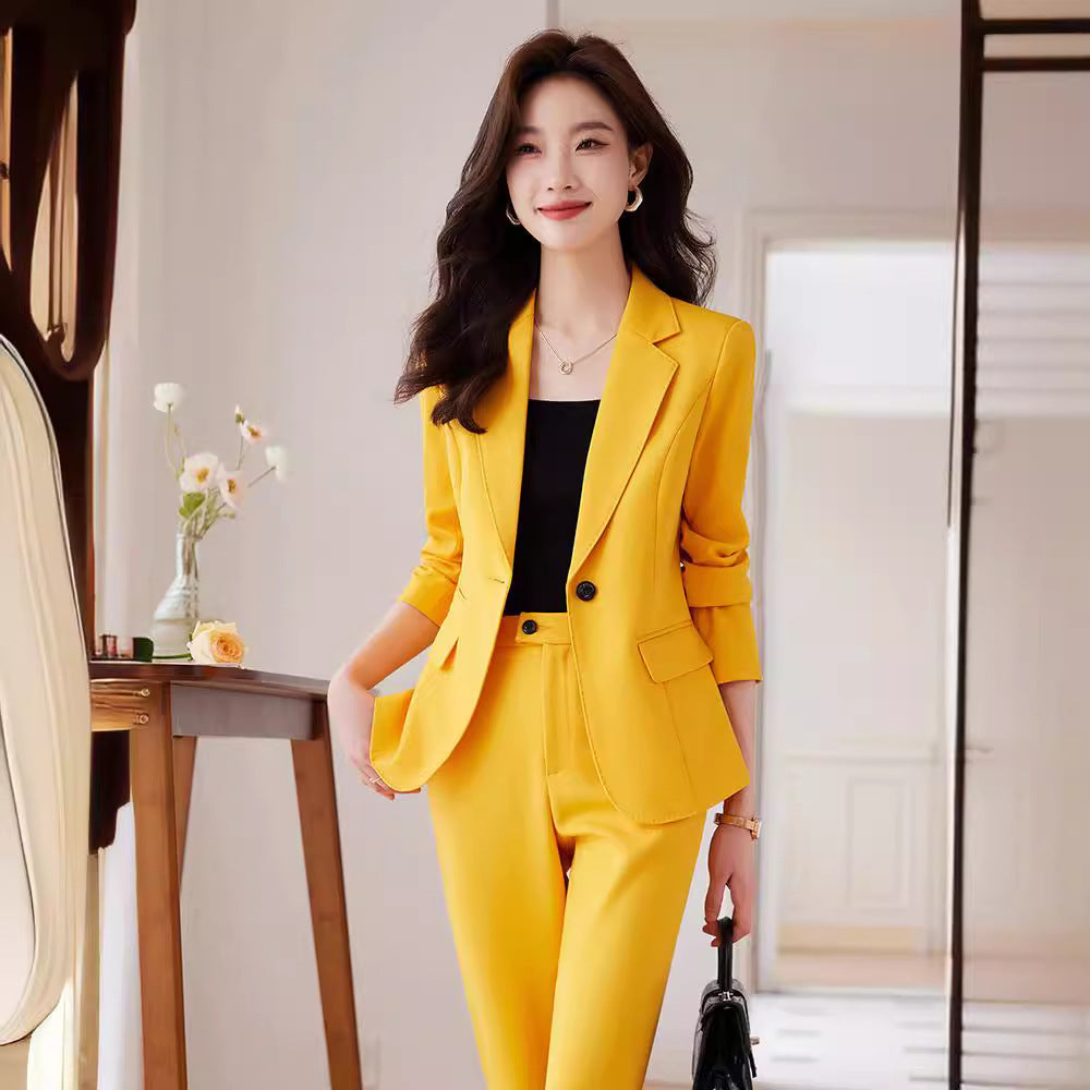 Red Blazer Women's Fall Winter Fashion Temperament Goddess Style Suit Suit