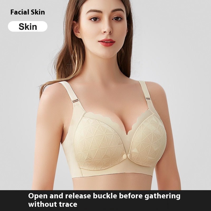 No Steel Ring Pure Cotton Large Size Nursing Bra