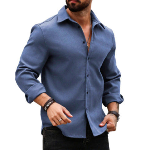 Men’s Cotton-Linen Long-Sleeve Printed Shirt – Breathable & Stylish