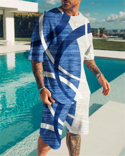 3D Digital Printed T-shirt Men's T-shirt Casual Suit