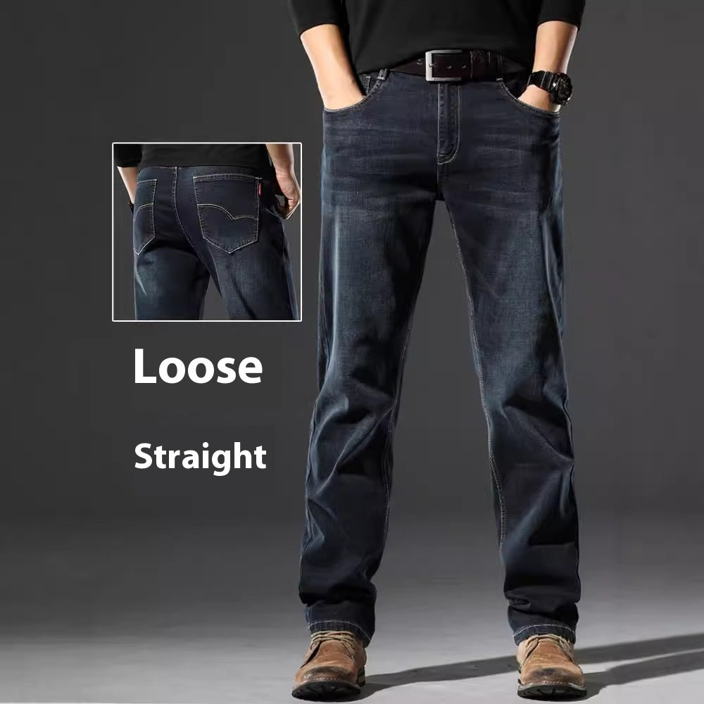 High Elastic Loose Fit Men's Jeans – Spring & Autumn Casual Denim | NYLIXA