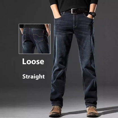 High Elastic Loose Fit Men's Jeans – Spring & Autumn Casual Denim | NYLIXA