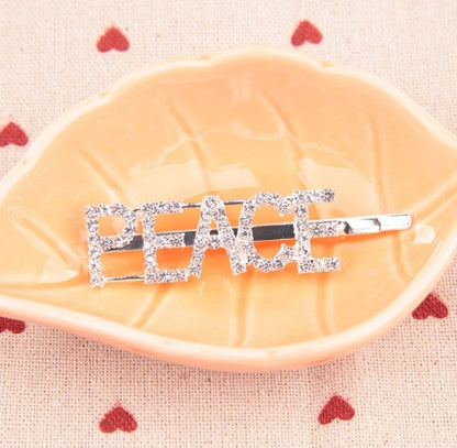 Fashion girls silver plated English alphabet clips trend hair accessories side clips hairpin