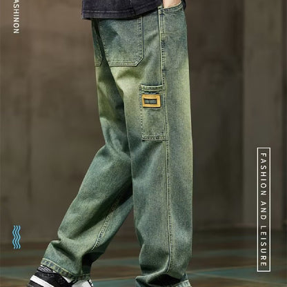 Vintage High‑Street Straight Jeans for Men – Timeless Retro Denim by NYLIXA