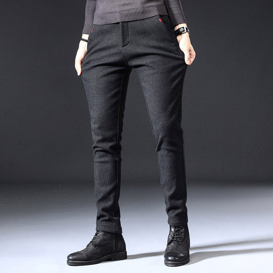 Fleece-Lined Slim Fit Stretch Pants – Winter Warm Casual Bottoms for Men