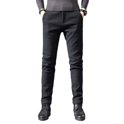 Fleece-Lined Slim Fit Stretch Pants – Winter Warm Casual Bottoms for Men