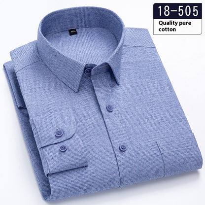 Men’s Solid-Color Long-Sleeve Pocket Business Shirt – Lightweight and Sleek