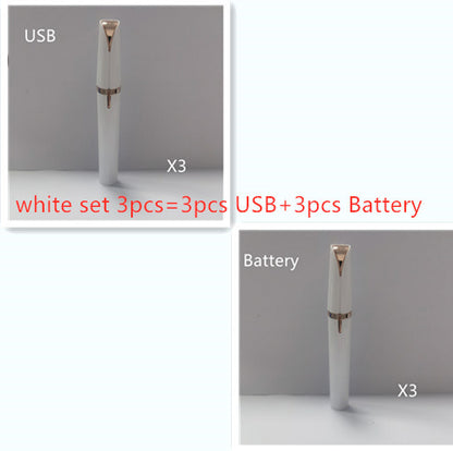 Mini Electric Eyebrow Trimmer Pen – Painless LED Lipstick Hair Remover for Face & Brows